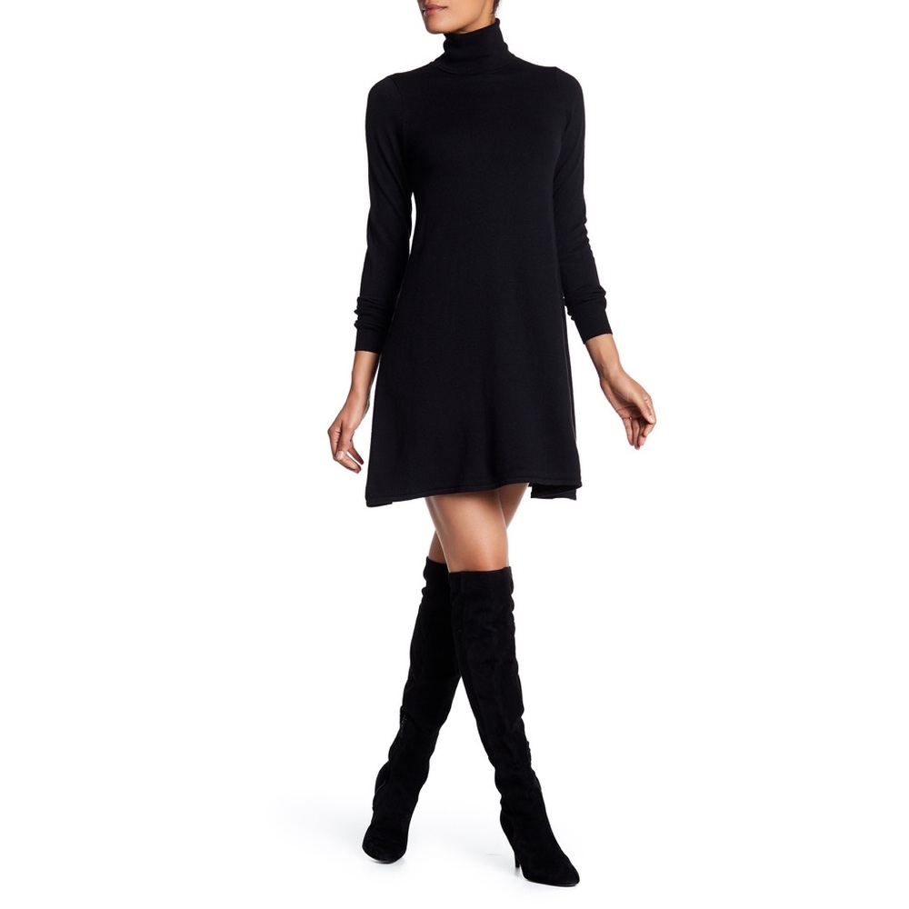 Max Studio Green Marled Knit Turtleneck Dress szXL